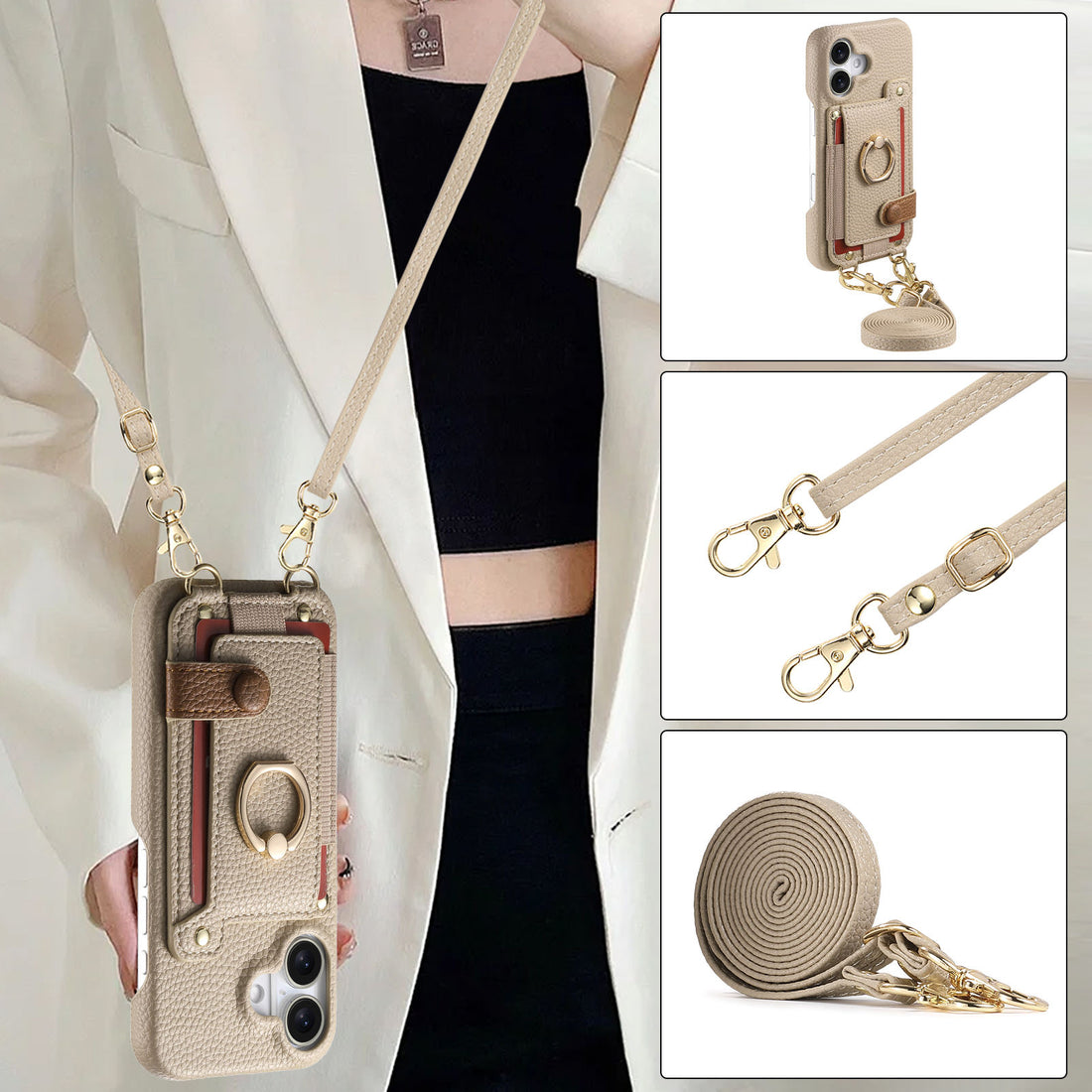 Original design versatile pocket design crossbody phone case
