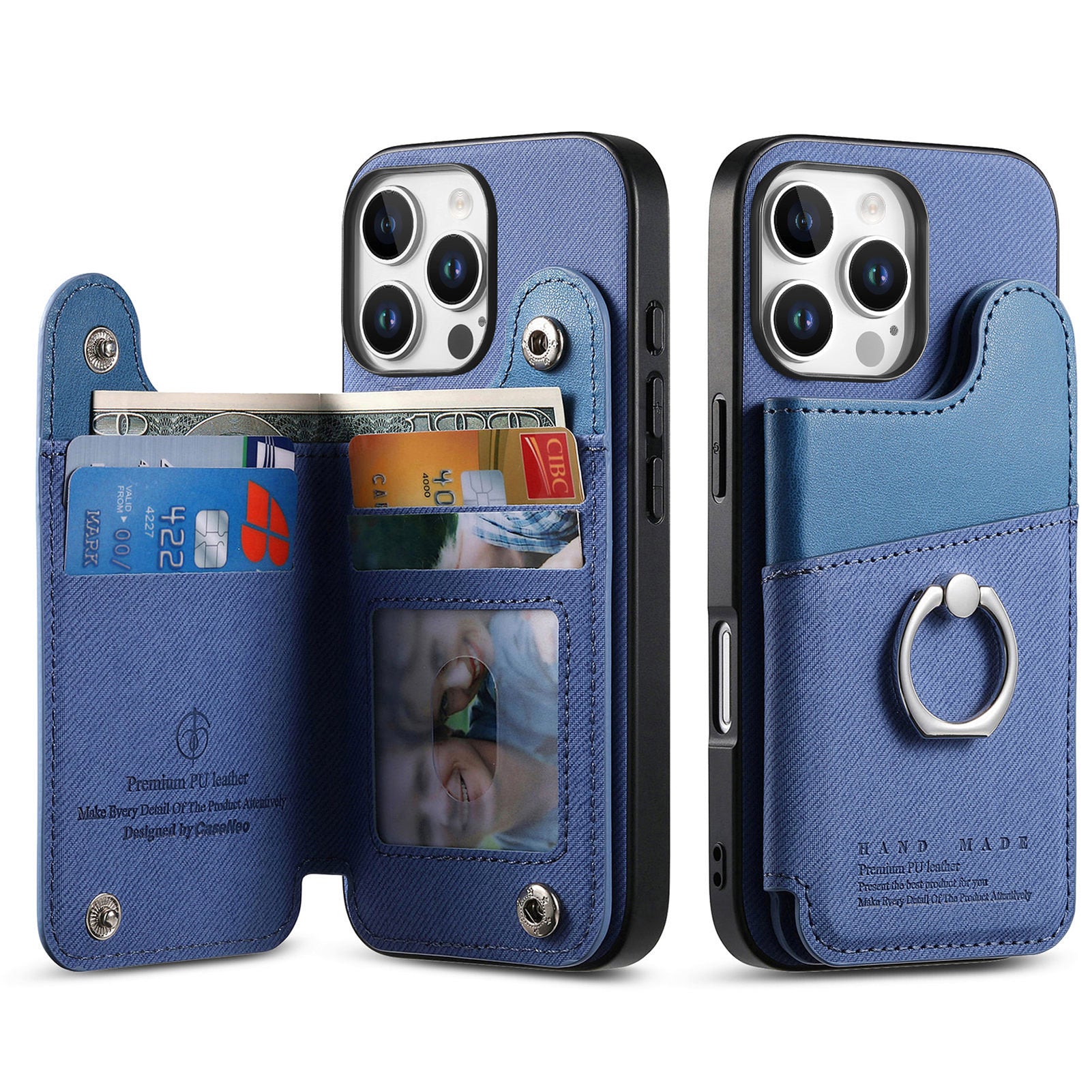 Original design multifunctional ring holder card holder wallet phone case