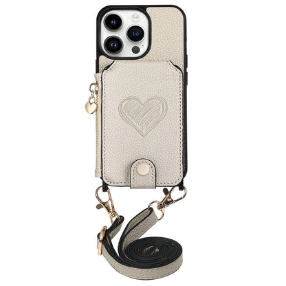 Ankaw heart zip crossbody leather phone case wallet