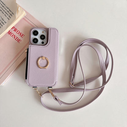 ANKAW Candy Exquisite Calfskin Crossbody Phone Case Wallet