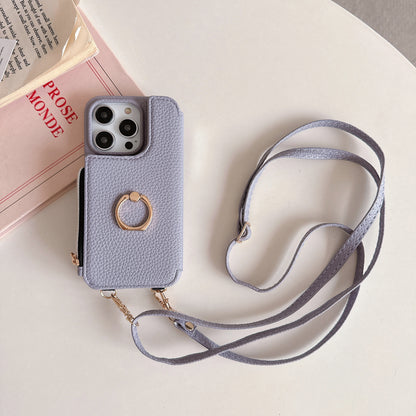 ANKAW Candy Exquisite Calfskin Crossbody Phone Case Wallet