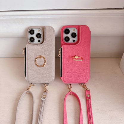 ANKAW Candy Exquisite Calfskin Crossbody Phone Case Wallet