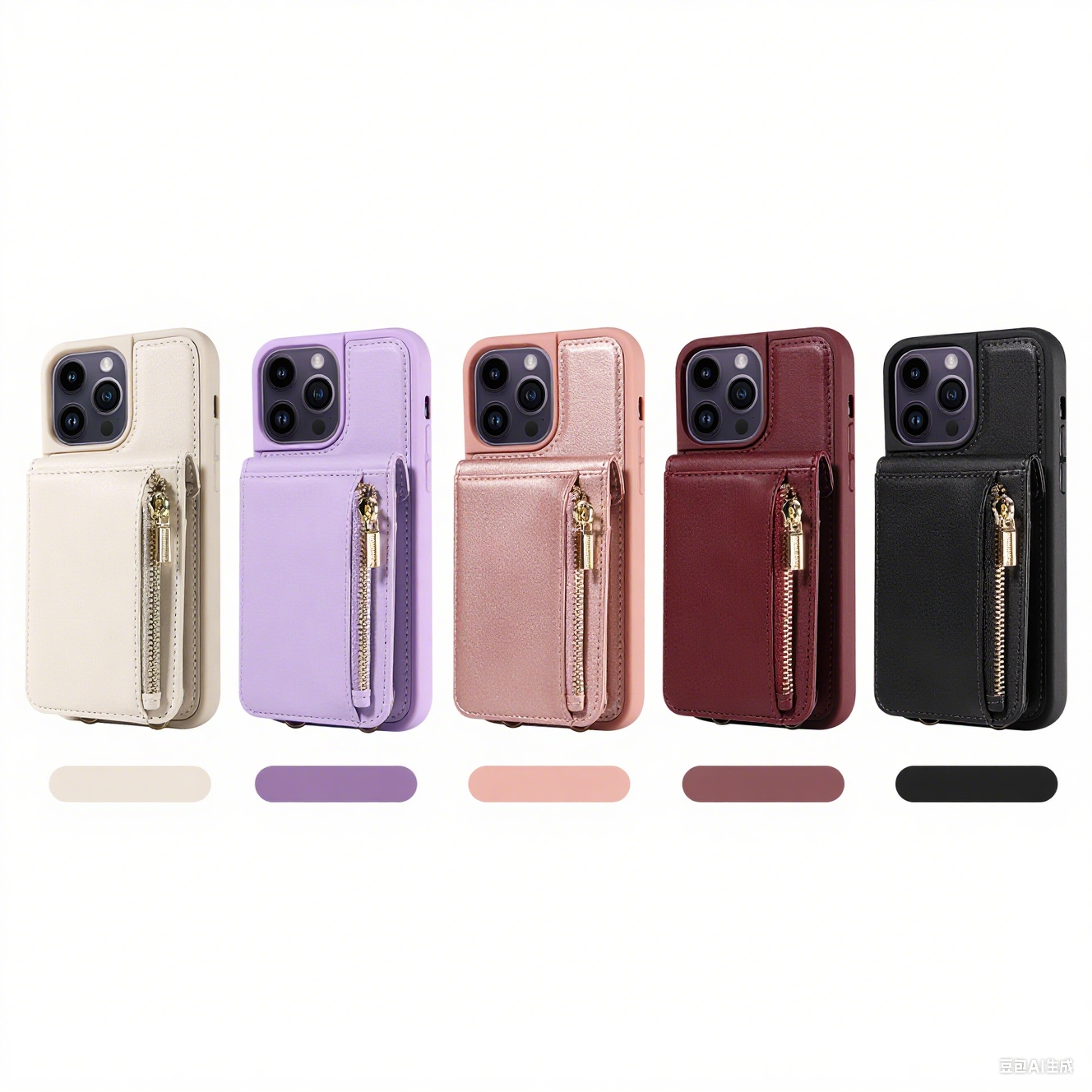 Original design crossbody leather phone case wallet zipper