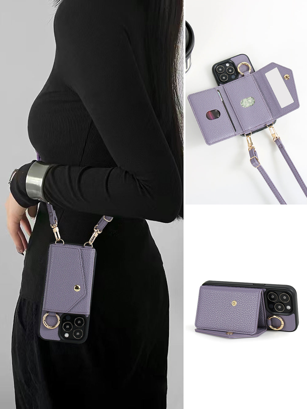 Original design flip crossbody phone case wallet