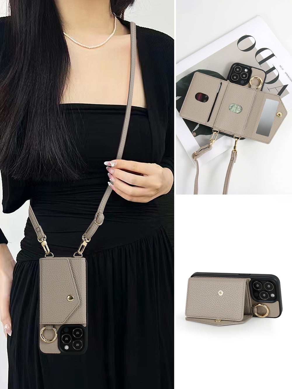 Original design flip crossbody phone case wallet
